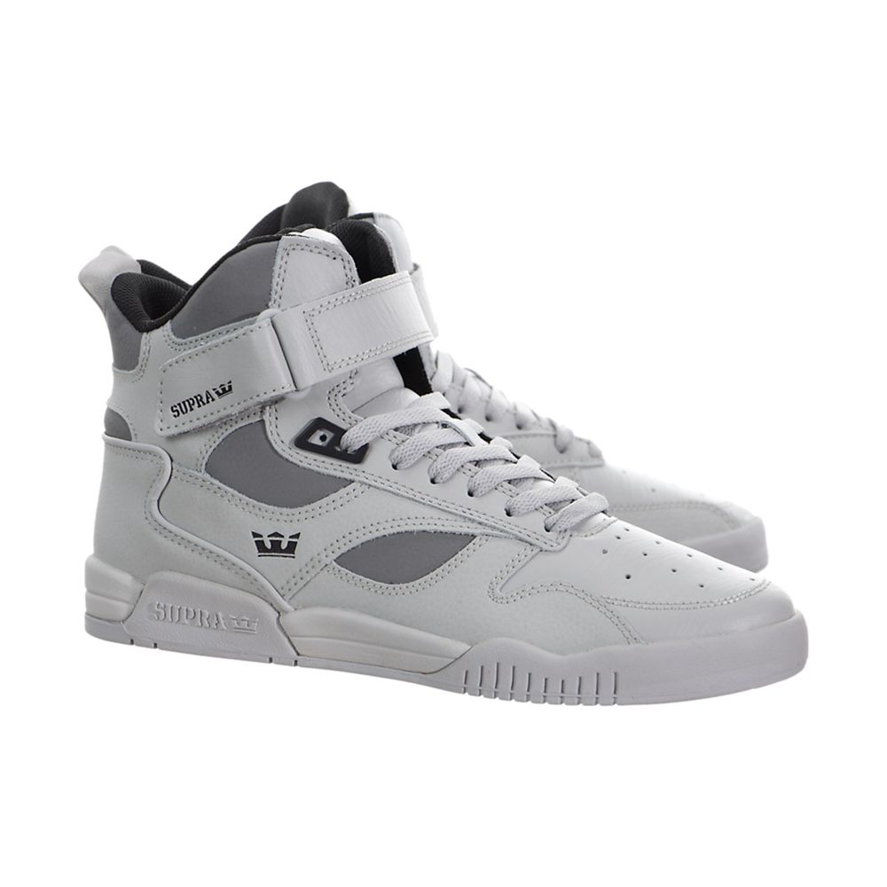 Baskets Montantes Supra Bleeker Blanche White/Light Grey Homme | IOS-46758906